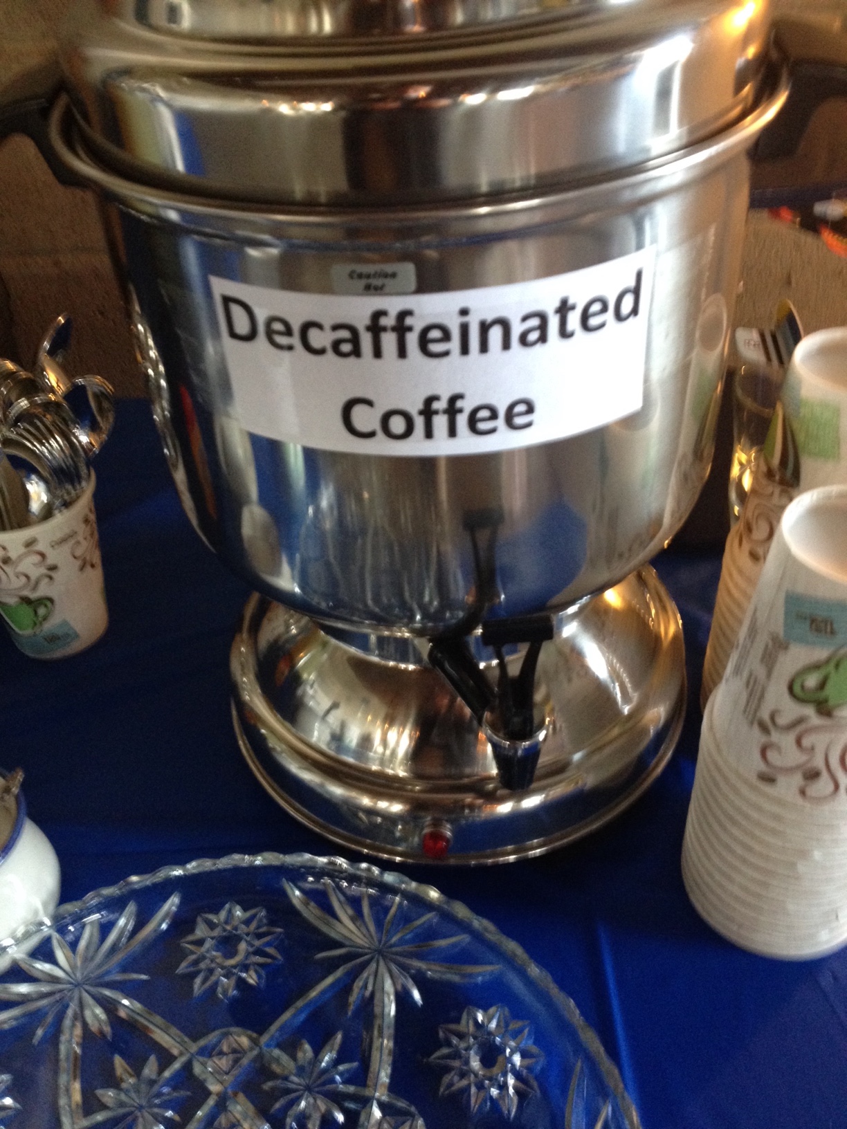Photo showing the lovely decaf coffee server at the wedding
